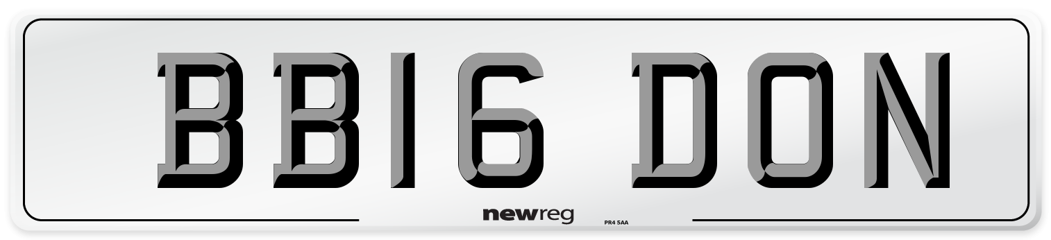 BB16 DON Number Plate from New Reg